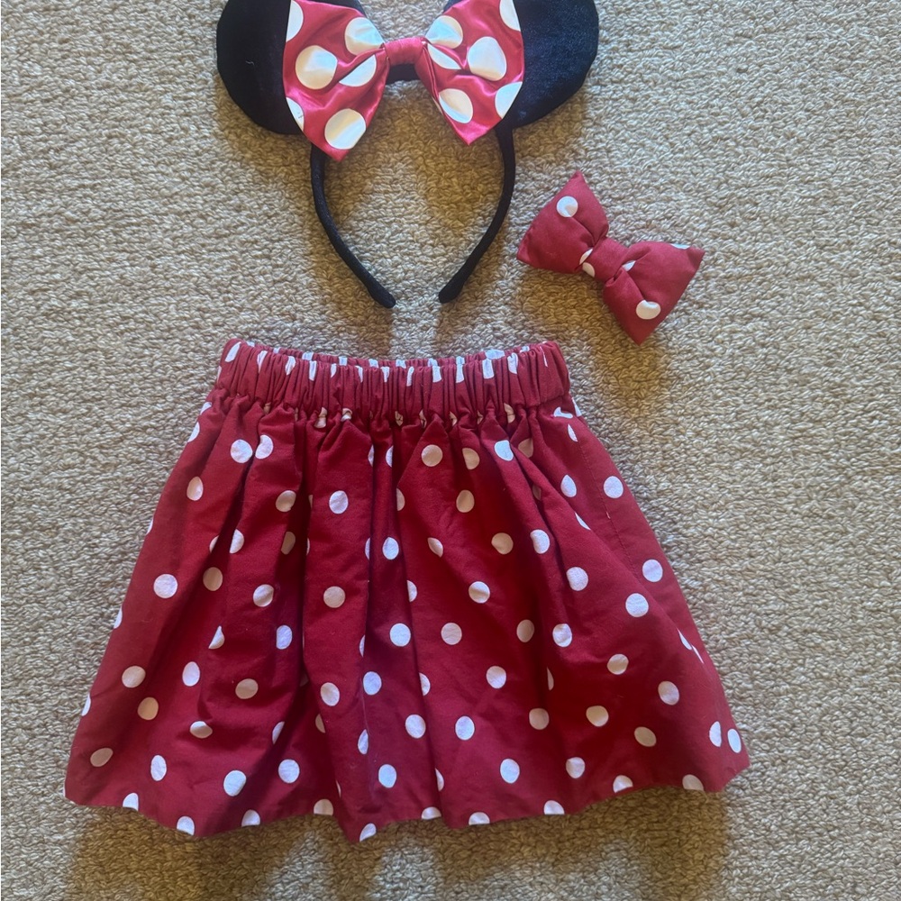 Red Polka Dot Skirt and Bow Set